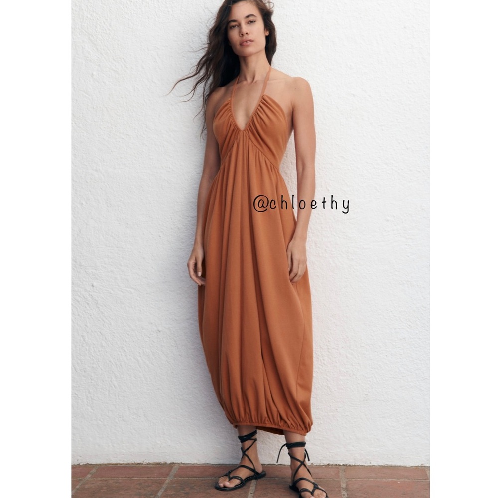 Zara LONG BALLOON DRESS